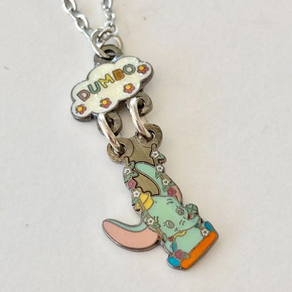 Vintage Disney Dumbo Elephant Charm Necklace 18" Disneyana Disneyland Stamped - Picture 8 of 9